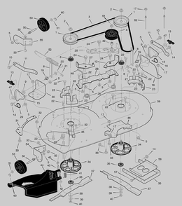 Mower Housing Diagram and Parts List for 425001X8A 2004 Briggs and Stratton Lawn Tractor